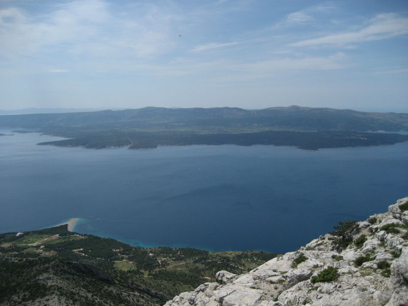 Blick vom Vidova Gora auf Bol und die Insel Hvar (2007)