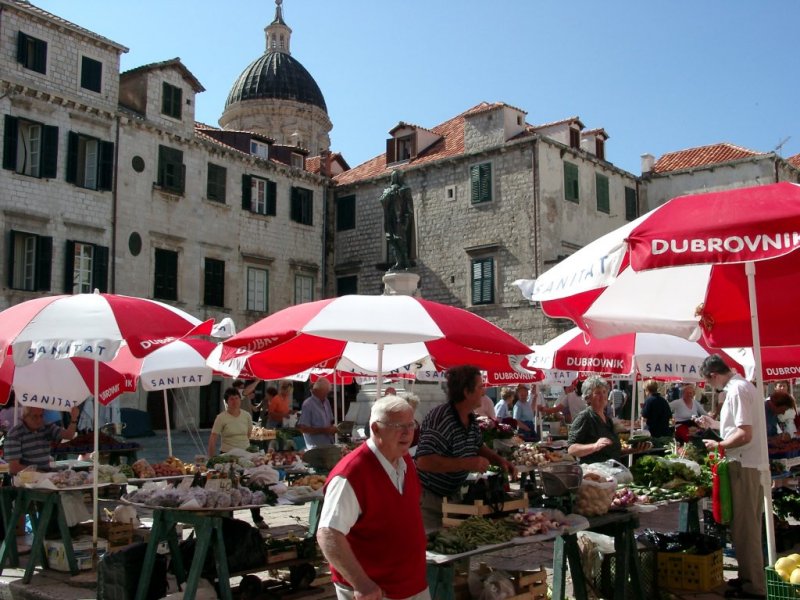 Dubrovnik: Markt auf dem Gundulićeva Poljica (2005)