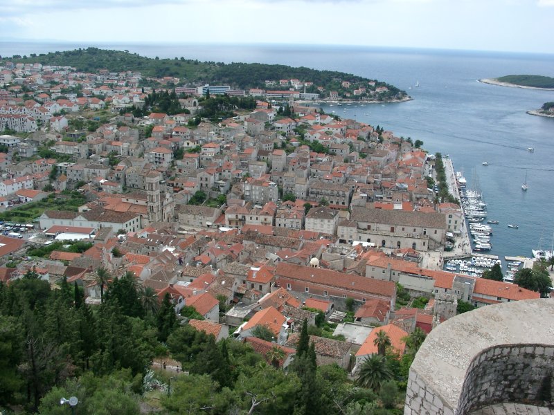 Hvar: Blick von der Festung Španjola auf die Stadt (2006)