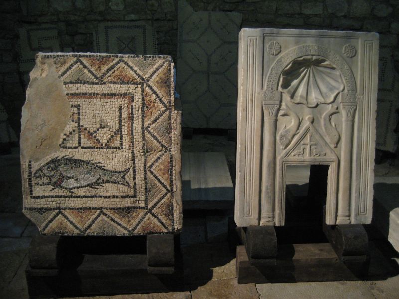 Poreč: Euphrasius-Basilika - Fisch-Mosaik (2009)